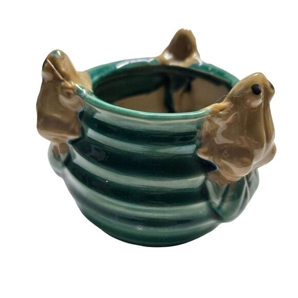 Frog Planter Whimsical Ceramic Flower Pot Succulent Holder Home Decor - Picture 2 of 8